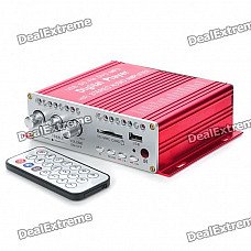 160W Hi-Fi Stereo Amplifier MP3 Player w/ SD/USB for Car/Motorcycle - Red + Silver (12V) 160W Hi-Fi Stereo Amplifier MP3 Player w/ SD/USB for Car/Motorcycle - Red + Silver (12V)