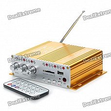 160W Hi-Fi Stereo Amplifier MP3 Player w/ FM/SD/USB for Car/Motorcycle - Golden + Silver (12V) 160W Hi-Fi Stereo Amplifier MP3 Player w/ FM/SD/USB for Car/Motorcycle - Golden + Silver (12V)