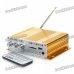 160W Hi-Fi Stereo Amplifier MP3 Player w/ FM/SD/USB for Car/Motorcycle - Golden + Silver (12V) 160W Hi-Fi Stereo Amplifier MP3 Player w/ FM/SD/USB for Car/Motorcycle - Golden + Silver (12V)
