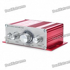 60W Stereo Audio Amplifier for Car/Motorcycle/Golf Cart - Red 60W Stereo Audio Amplifier for Car/Motorcycle/Golf Cart - Red