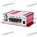 60W Stereo Audio Amplifier for Car/Motorcycle/Golf Cart - Red 60W Stereo Audio Amplifier for Car/Motorcycle/Golf Cart - Red