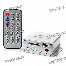 Mini Screen-Free MP3 Music Player with Remote Control/SD/USB/3.5mm Audio Jack - Silver (DC 12V) Mini Screen-Free MP3 Music Player with Remote Control/SD/USB/3.5mm Audio Jack - Silver (DC 12V)