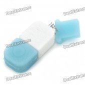 Cute USB 2.0 Silicone Housing USB Flash Drive - White + Light Blue (2GB)
