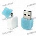 Cute USB 2.0 Silicone Housing USB Flash Drive - White + Light Blue (2GB)