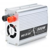 Magnesium Alloy 500W Car DC12V to AC220V Power Inverter with USB Port - Silver