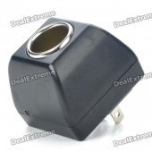 AC 100~240V to Car Cigarette Lighter DC 12V Power Adapter (2-Flat-Pin Plug)