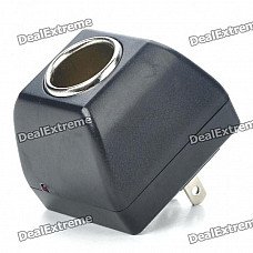 AC 100~240V to Car Cigarette Lighter DC 12V Power Adapter (2-Flat-Pin Plug)