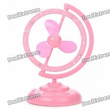 Unique USB/4 x AA Powered 2-Mode 3-Blade Desktop Cooling Fan - Pink