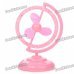 Unique USB/4 x AA Powered 2-Mode 3-Blade Desktop Cooling Fan - Pink