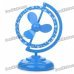 Unique USB/4 x AA Powered 2-Mode 3-Blade Desktop Cooling Fan - Blue