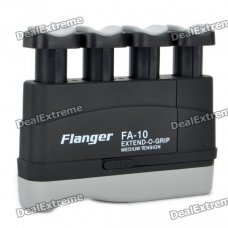 Flanger FA-10 Extend-O-Grip Medium Tension Hand Exerciser for Adults - Black + Grey Flanger FA-10 Extend-O-Grip Medium Tension Hand Exerciser for Adults - Black + Grey
