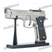 U.S.9mm M9 Pistol Shaped Butane Jet Torch Lighter - Dark Grey + Black