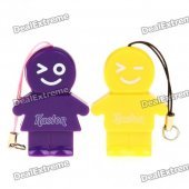Kaston Cute Boy and Girl Style USB 2.0 TF Card Readers - Yellow + Purple (Pair/Max. 32GB)