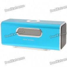 1.6" LCD 2x3W Mini USB Rechargeable MP3 Player Speaker with FM/USB/TF - Blue 1.6" LCD 2x3W Mini USB Rechargeable MP3 Player Speaker with FM/USB/TF - Blue