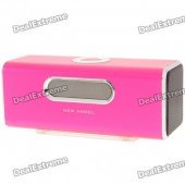 1.6" LCD 2x3W Mini USB Rechargeable MP3 Player Speaker with FM/USB/TF - Deep Pink