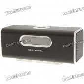 1.6" LCD 2x3W Mini USB Rechargeable MP3 Player Speaker with FM/USB/TF - Black