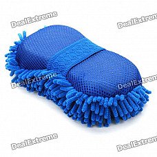 Microfiber Chenille Sponge Auto Car Cleaning Pad - Blue
