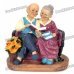 Peaceful Resin Reading Grandma and Grandpa Toy Desktop Doll