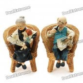 Resin Couple Dolls Toy Desktop Decoration - Pair