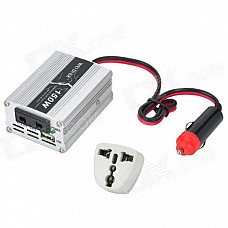 150W Car Cigarette Lighter 12V DC to 220V AC Power Inverter with USB Power Port - Silver 150W Car Cigarette Lighter 12V DC to 220V AC Power Inverter with USB Power Port - Silver