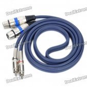 Dual RCA Male to Dual Cannon Female Audio Adapter Cable (152CM-Length)
