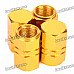 M12(12mm) Universal Fashion Car Tire Valve Caps - Gold (4-Piece Pack)