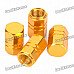 M12(12mm) Universal Fashion Car Tire Valve Caps - Gold (4-Piece Pack)