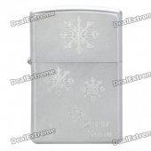 Genuine Zippo Copper Snowflake Pattern Fuel Lighter - Silver