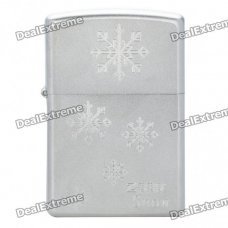 Genuine Zippo Copper Snowflake Pattern Fuel Lighter - Silver