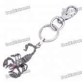 Gothic Rhinestone Scorpion Keychain - Silver Grey