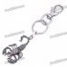 Gothic Rhinestone Scorpion Keychain - Silver Grey