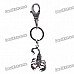 Gothic Rhinestone Scorpion Keychain - Silver Grey