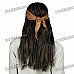 Halloween Costume Caribbean Pirate Jack Sparrow Wig w/ Beards - Black + Brown