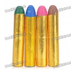 Halloween Costume Face Paint Make Up Crayons Set - Red + Blue + Green + Coffee