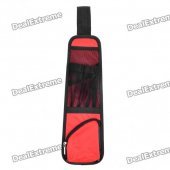 Universal Car Seat Chair Side Multi Pockets Storage Bag - Black + Red
