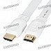 1080P HDMI V1.4 Male to Male Gold Plated Plug Flat Connection Cable - White (1.5M-Length) 1080P HDMI V1.4 Male to Male Gold Plated Plug Flat Connection Cable - White (1.5M-Length)