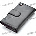 Protective PU Leather Case w/ Screen Protector & Cleaning Cloth for Ipod Touch 4 - Black