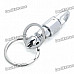 Durable Double-ring Climbing Carabiner Keychain - Silver (Pair)