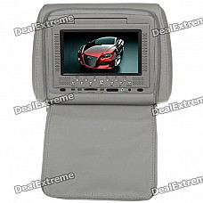 Car Headrest 7" LCD DVD Media Player with FM/AV-Out/SD - Grey