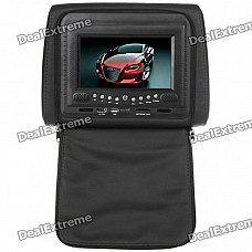 Car Headrest 7" LCD DVD Media Player with FM/AV-Out/USB/SD - Black