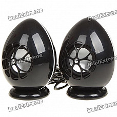 Fashionable Dinosaur Egg Style USB Charging Mini Speaker - Black