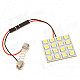 Adjustable 31~44mm 3W 6500K 192-Lumen 16-5050 SMD LED White Light Bulb (DC 12V)