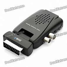 DVB-T TV022 Mini Digital Terrestrial Receiver with SD/MS/MMC Slot - Black