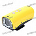 RD32 720P 5MP Wide Angle Waterproof Action Video Camera with 8-LED White Light/AV Out/TF - Yellow