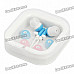 Trendy Mini Stereo Earphone - Blue + White