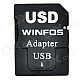 Multifunctional TF Card to SD Card Adapter & USB Pendrive - Black