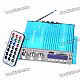 1.8" LED 4 x 41W Hi-Fi Stereo Amplifier MP3 Player w/ FM/SD/USB for Car/Motorcycle - Blue (DC 12V)