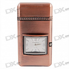 2 in 1 Green Jet Flame Lighter with Clock