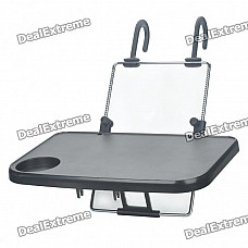 Multi-Purpose Folding Auto Car Seat Mount Laptop Table Cup Holder - Black