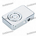 USB Rechargeable Screen-Free MP3 Player w/ 3.5mm Audio Jack/TF Slot - White